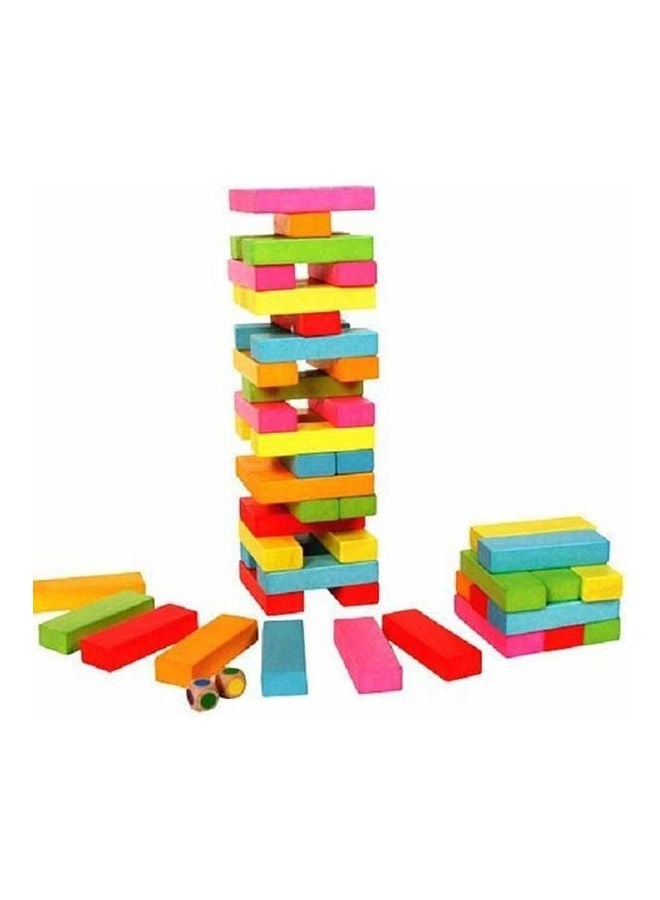 Tower Challenge Wooden Colored Blocks Puzzle Toy 54 Pcs Type b 54 pieces of numbers Type b 54 pieces of numbers stacked heights - Image 3