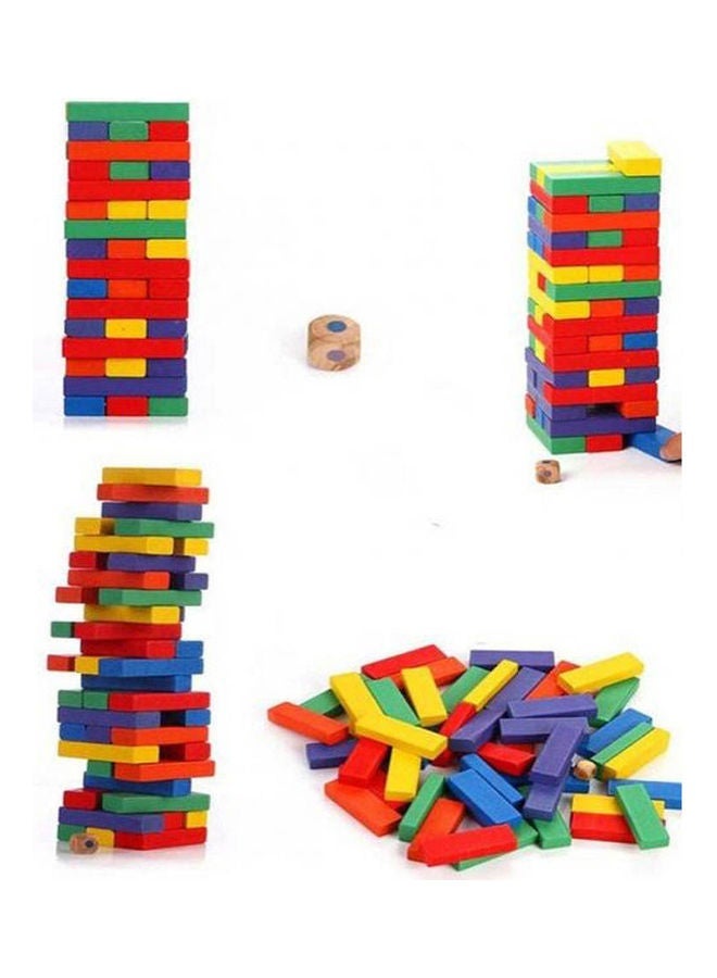 Tower Challenge Wooden Colored Blocks Puzzle Toy 54 Pcs Type b 54 pieces of numbers Type b 54 pieces of numbers stacked heights - Image 2