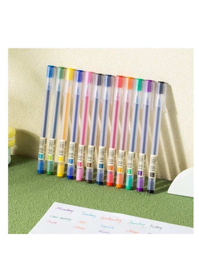 12-Piece Gel Pen With 0.5mm Fine Tip Multicolour