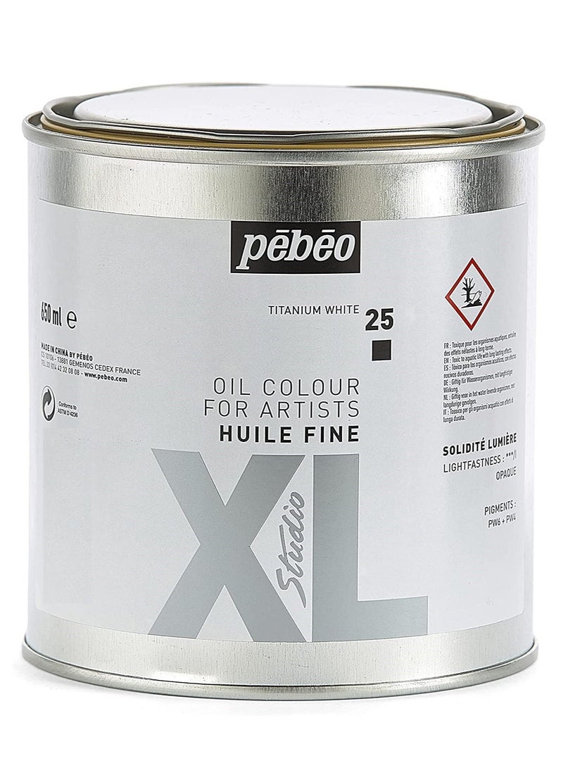 Pebeo Studio XL Fine Oil Paint 650 ml Titanium White - Image 1