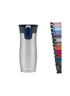 Contigo كوب حراري معزول من الفولاذ المقاوم للصدأ مع قفل تلقائي، كوب قهوة للسفر، خالٍ من مادة BPA، كوب مقاوم للتسرب مع غطاء سهل التنظيف، يحافظ على المشروبات ساخنة لمدة تصل إلى 5 ساعات، 470 مل  - Image 2