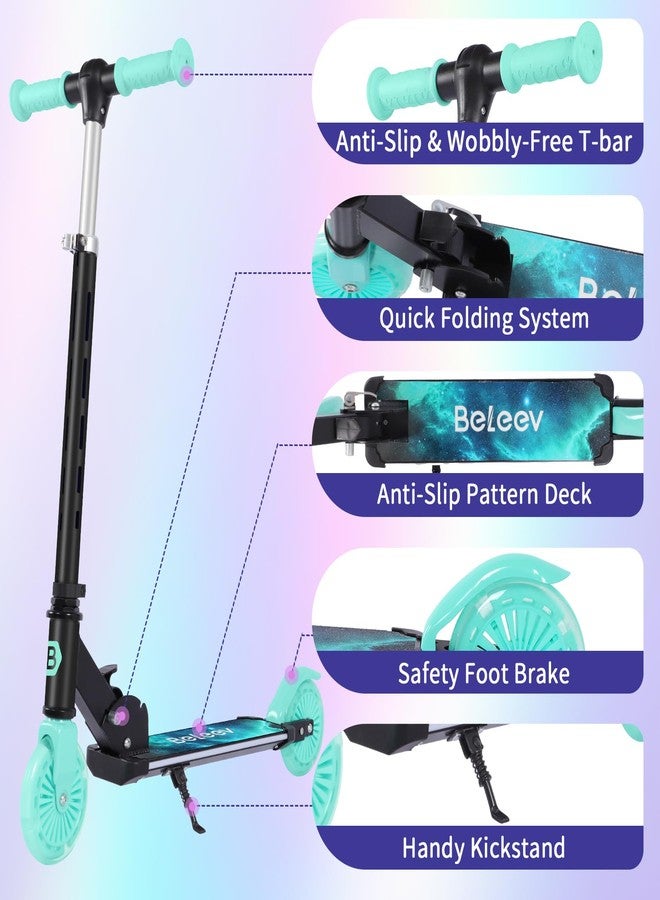 بيليف سكوتر بيلييف V3 للأطفال من عمر 3 سنوات، مُطوّر بعجلات وعمود توجيه وسطح مضيء بتقنية LED، قابل لتعديل الارتفاع لأربعة مستويات، سكوتر قابل للطي للأطفال من عمر 5 سنوات، سكوتر بعجلتين للأطفال مع مسند من 3 إلى 12 سنة - Image 5