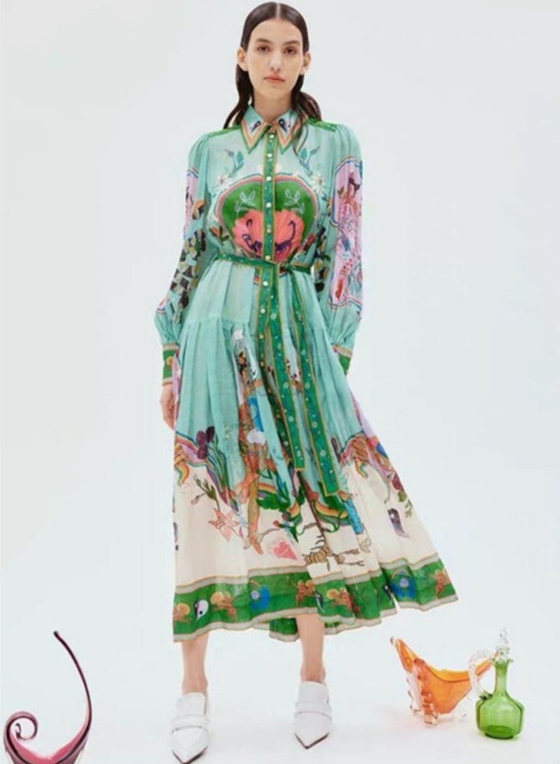 Madam Uniq Printed Midi Dress - Image 1