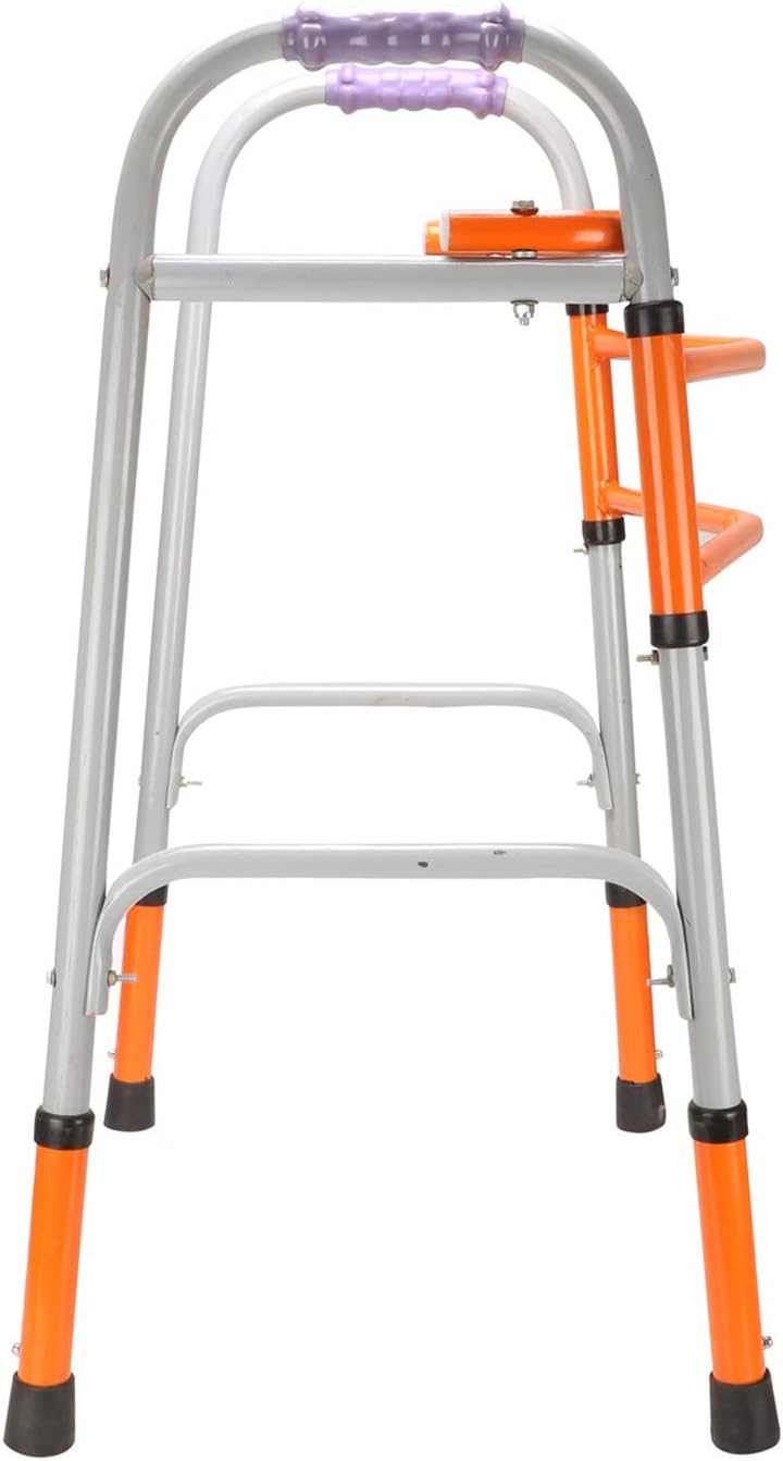 CLASORA Adjustable Foldable Portable Light Weight Height Adjustable for Men Women Adults Patients & Old age People (Orange Grey Color) - Image 3