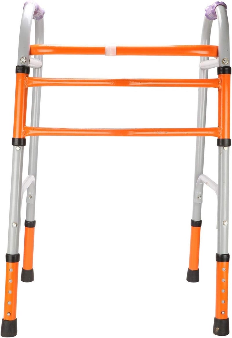 CLASORA Adjustable Foldable Portable Light Weight Height Adjustable for Men Women Adults Patients & Old age People (Orange Grey Color) - Image 2