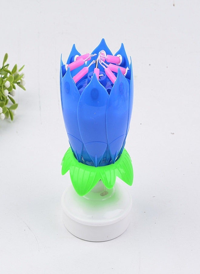 FASHION Rotating Lotus Flower Musical Candle 6 x 11centimeter - Image 1
