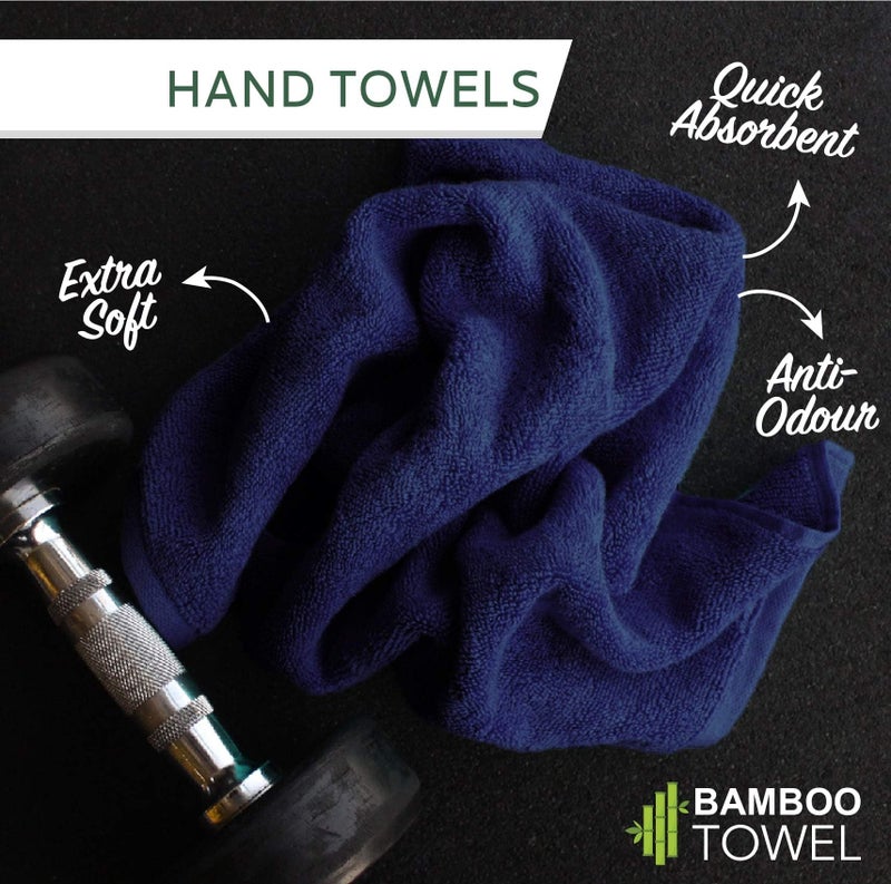 HEELIUM Bamboo Hand Towel | Ultra Absorbent & Anti-Bacterial | 3X Softer Than Cotton Towels | 65 X 40 cm - 600 GSM | Pack of 2 - Blue, Teal - Image 4