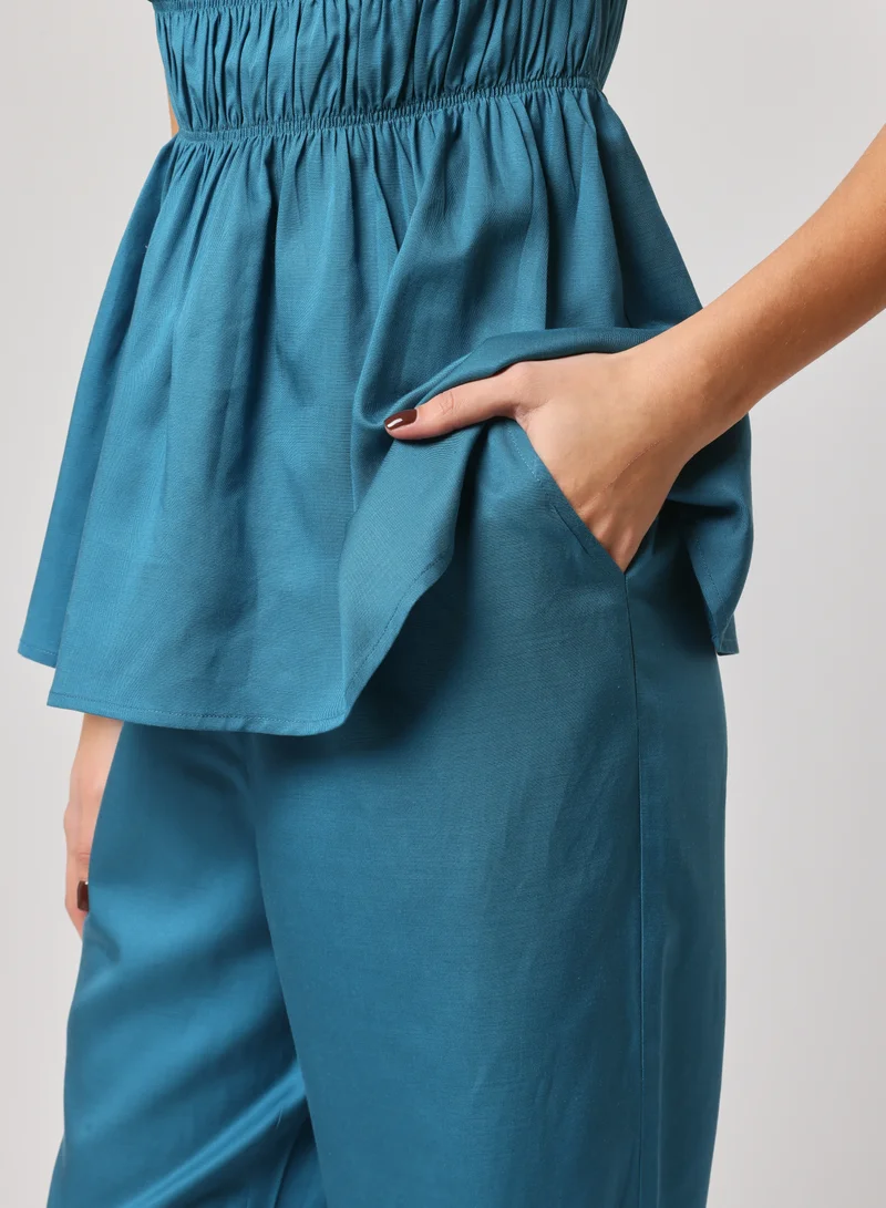Ashita Fernandes Straight-Leg Pants with Elastic Waistband