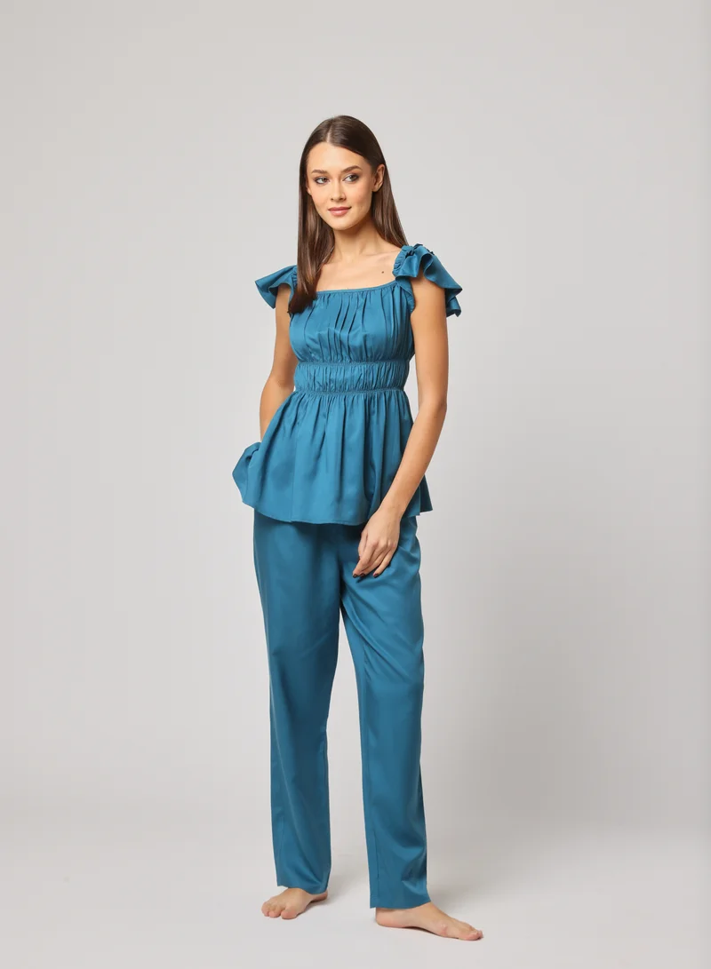 أشيتا فرنانديز Straight-Leg Pants with Elastic Waistband