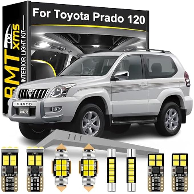 BMT xms طقم إضاءة داخلية LED مكون من 16 قطعة بديلة لسيارة تويوتا برادو 120 2002-2009، مصابيح بيضاء باردة 6000 كلفن - Image 1