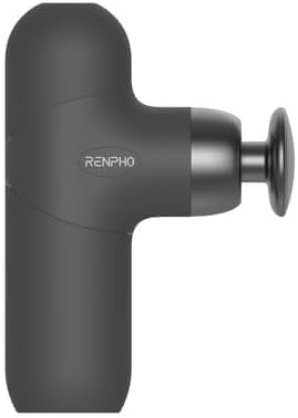 RENPHO Mini Thermal Massage Gun with Heat Portable Deep Tissue Percussion Massager Color Silicone Sleeves Travel Size with Carry Case Grey