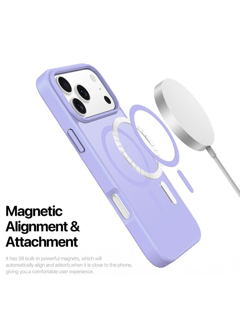 دوكس دوتشيز جراب يند دوكس دوكيس شفاف غير لامع مطفي مضاد للاصفرار [غطاء خلفي صلب من البولي كربونات ومن السيلكون ] جراب واقٍ مقاوم للصدمات متوافق مع  IPhone 17 Pro Max  (أرجواني فاتح) - Image 3