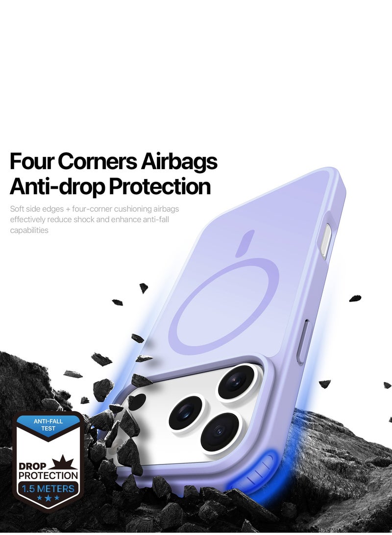 دوكس دوتشيز جراب يند دوكس دوكيس شفاف غير لامع مطفي مضاد للاصفرار [غطاء خلفي صلب من البولي كربونات ومن السيلكون ] جراب واقٍ مقاوم للصدمات متوافق مع  IPhone 17 Pro Max  (أرجواني فاتح) - Image 5