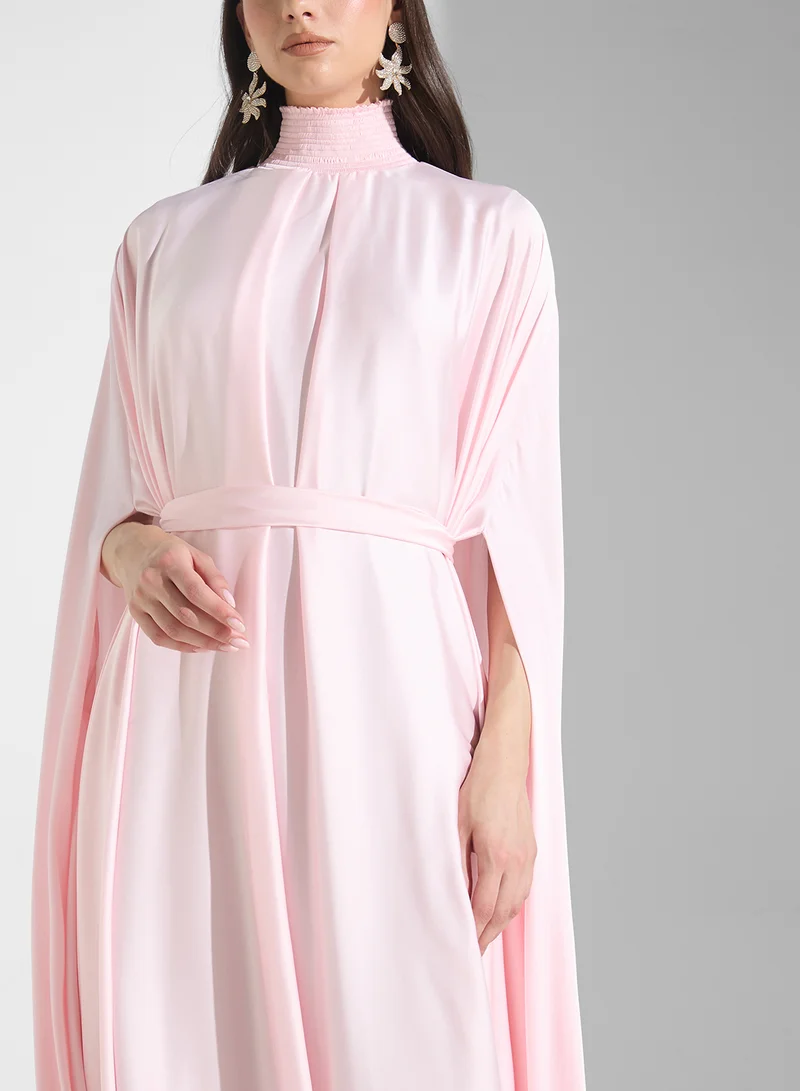Golden Apple Pink Cape Sleeve Dress
