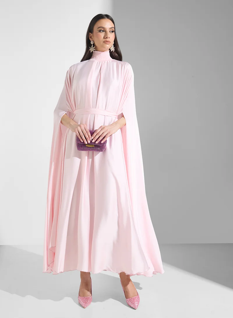 Golden Apple Pink Cape Sleeve Dress
