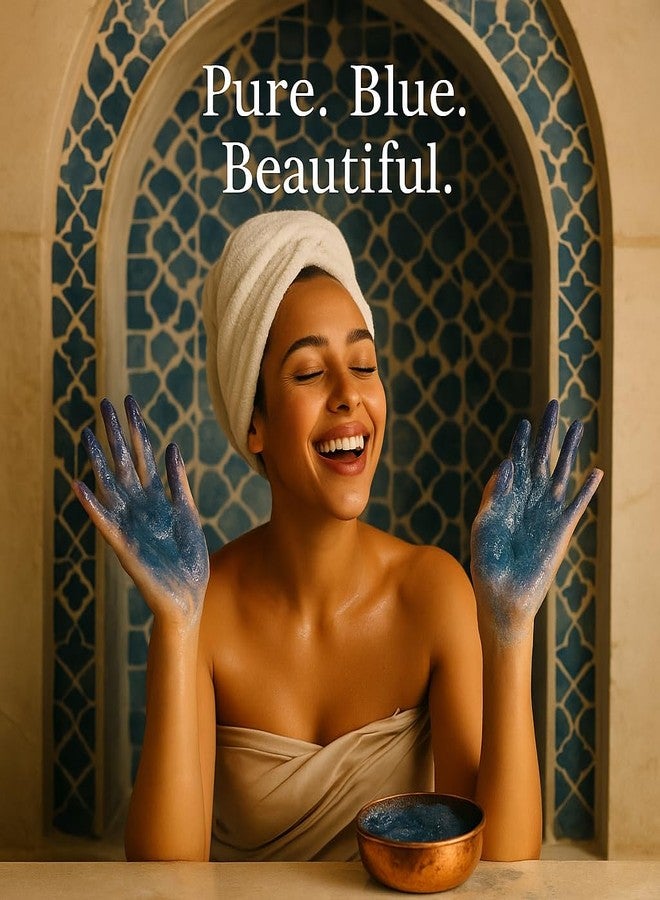 Feriha Moroccan Black Soap, Indigo, Sahara Nila, 100% Natural, Artisan Beldi Soap, Crafted & Packed in Morocco - Traditional Hammam Formula - Image 2