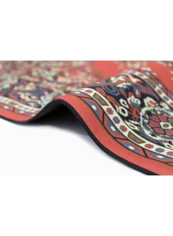Alkaffary 5-Piece Afrah Al Hanaa Heritage Pattern Rug Set, Ideal for Majlis and Special Occasions, 165 × 260 cm, Red - Image 4