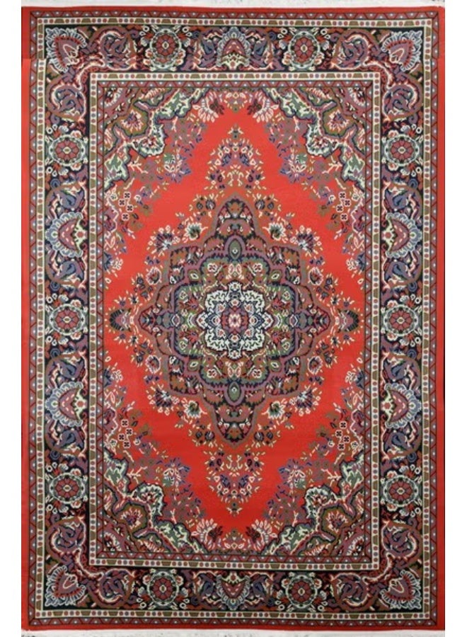 Alkaffary 5-Piece Afrah Al Hanaa Heritage Pattern Rug Set, Ideal for Majlis and Special Occasions, 165 × 260 cm, Red - Image 3