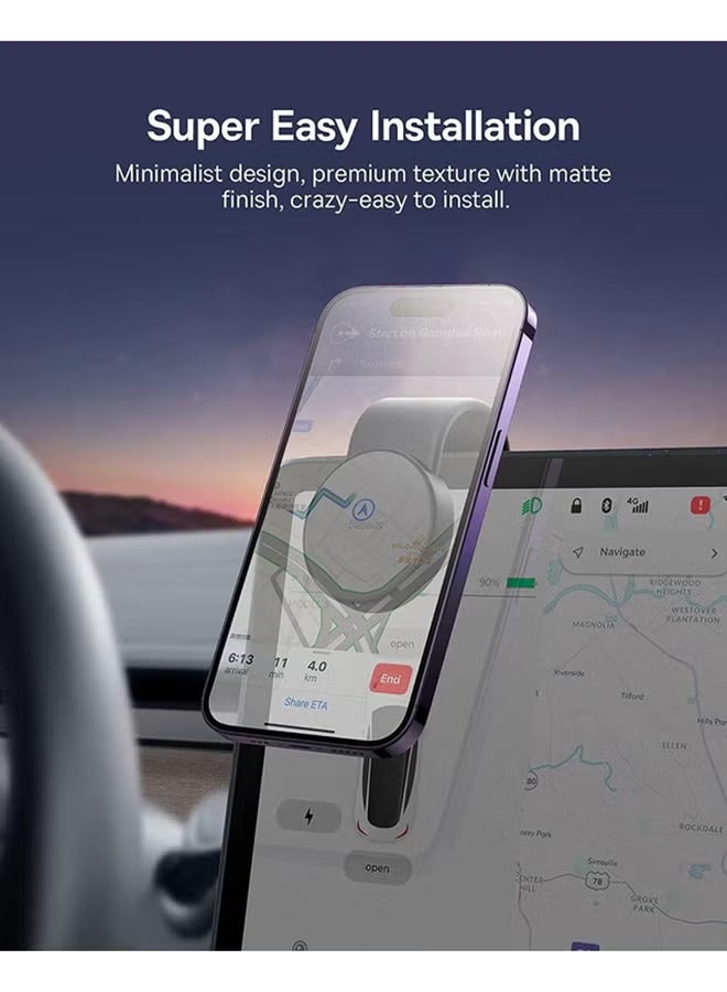 Magsafe Car Mount, Magnetic Phone Holder for Car with iPhone 15 /14/13/12 Series, Bendable Memory Titanium Alloy for All Dashboard, Windshield Black  - Image 4