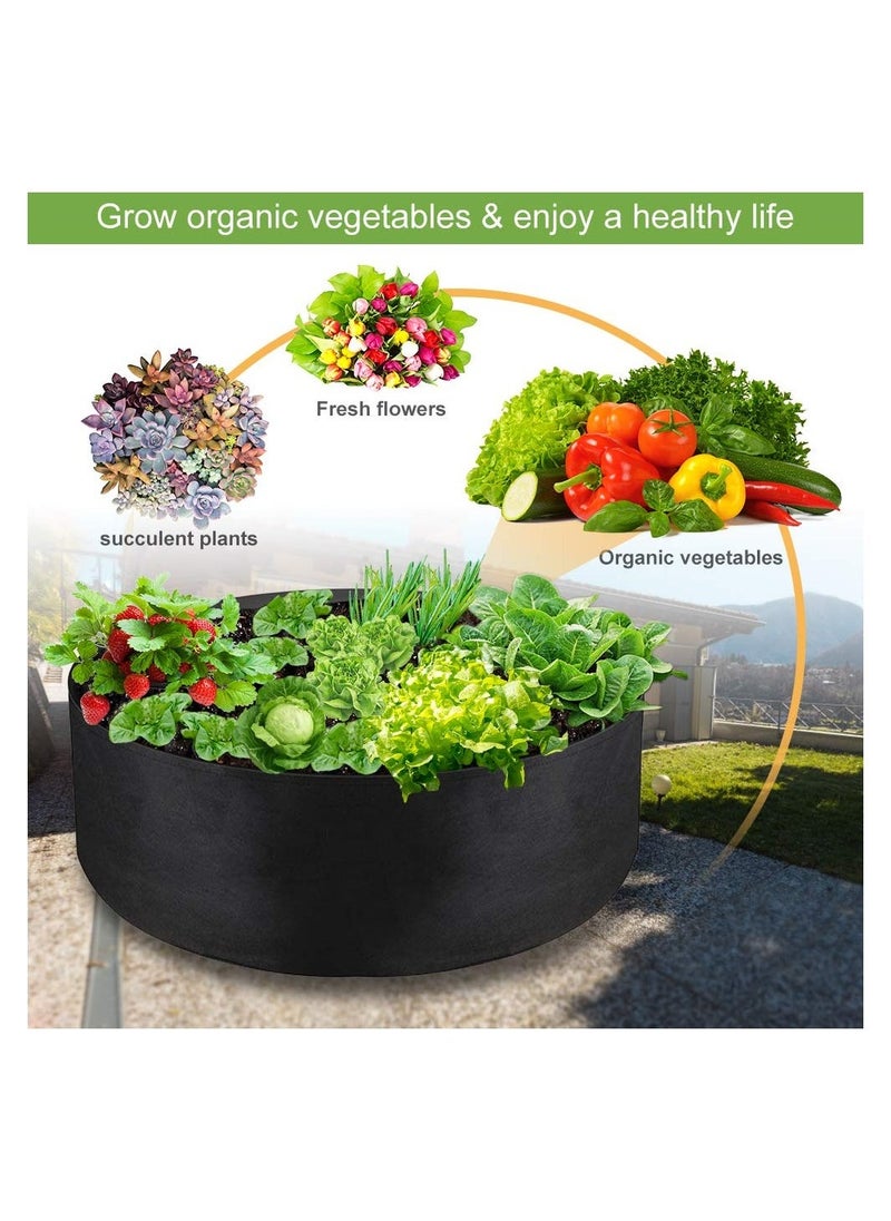 2 Pack 15 Gallon Plant Grow Bags Heavy Duty Thickened Breathable Fabric Pots Round Raised Garden Bed for Growing Herb Flower Vegetable Potato Plants 24In D × 8In H - Image 4