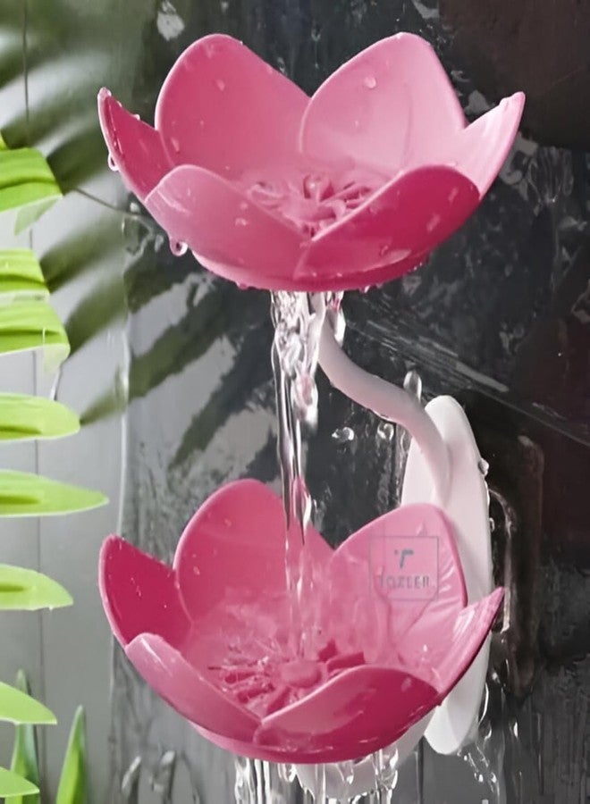 Glitzn No-Drill Wall Mount Multicolour Soap Tray | Self Draining Double-Decker Soap Saver - Image 1
