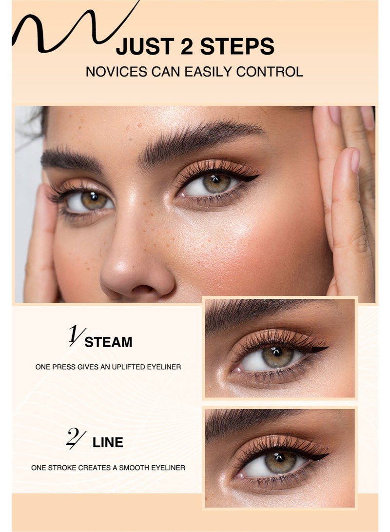 O.TWO.O Dual-Ended Stamp Eyeliner – Waterproof, Smudge-Proof, Big Sponge Tip & Fine Precision Liner for Quick and Bold Eye Looks - Image 5