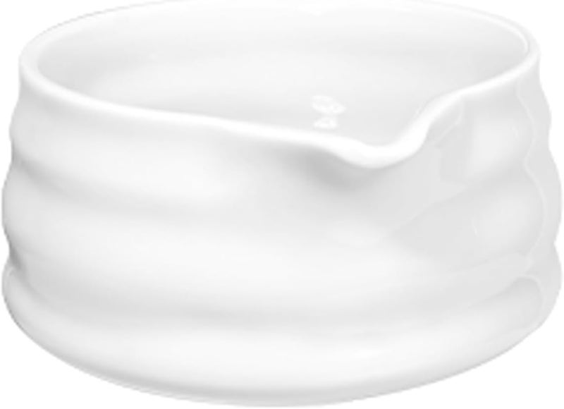 Offcute White Matcha Bowl with Spout - Ceramic Chawan Matcha Bowl for Whisking Matcha -Traditional Japanese Macha Bowl Handmade - Image 1