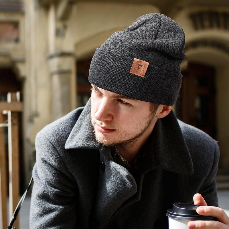 OZERO Winter Beanie Hat for Men Women: Thermal Thick Polar Fleece Lining Knit Cuffed Beanie Hats Warm Caps for Cold Weather Running, Hiking, Travel - Image 3