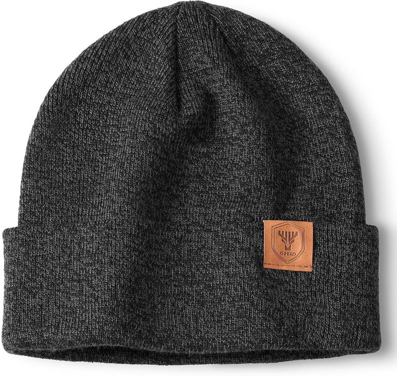 OZERO Winter Beanie Hat for Men Women: Thermal Thick Polar Fleece Lining Knit Cuffed Beanie Hats Warm Caps for Cold Weather Running, Hiking, Travel - Image 1