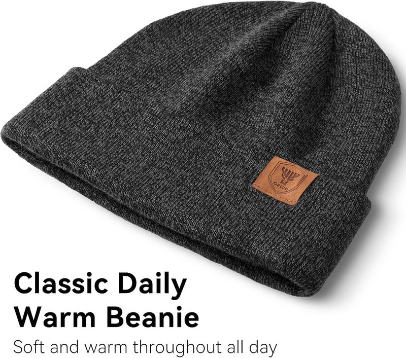 OZERO Winter Beanie Hat for Men Women: Thermal Thick Polar Fleece Lining Knit Cuffed Beanie Hats Warm Caps for Cold Weather Running, Hiking, Travel - Image 5