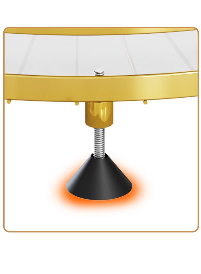 Bluelans أرفف تخزين مستحضرات التجميل وأدوات الزينة على سطح الحمام على شكل مثلث باللون الأسود والذهبي - Image 5