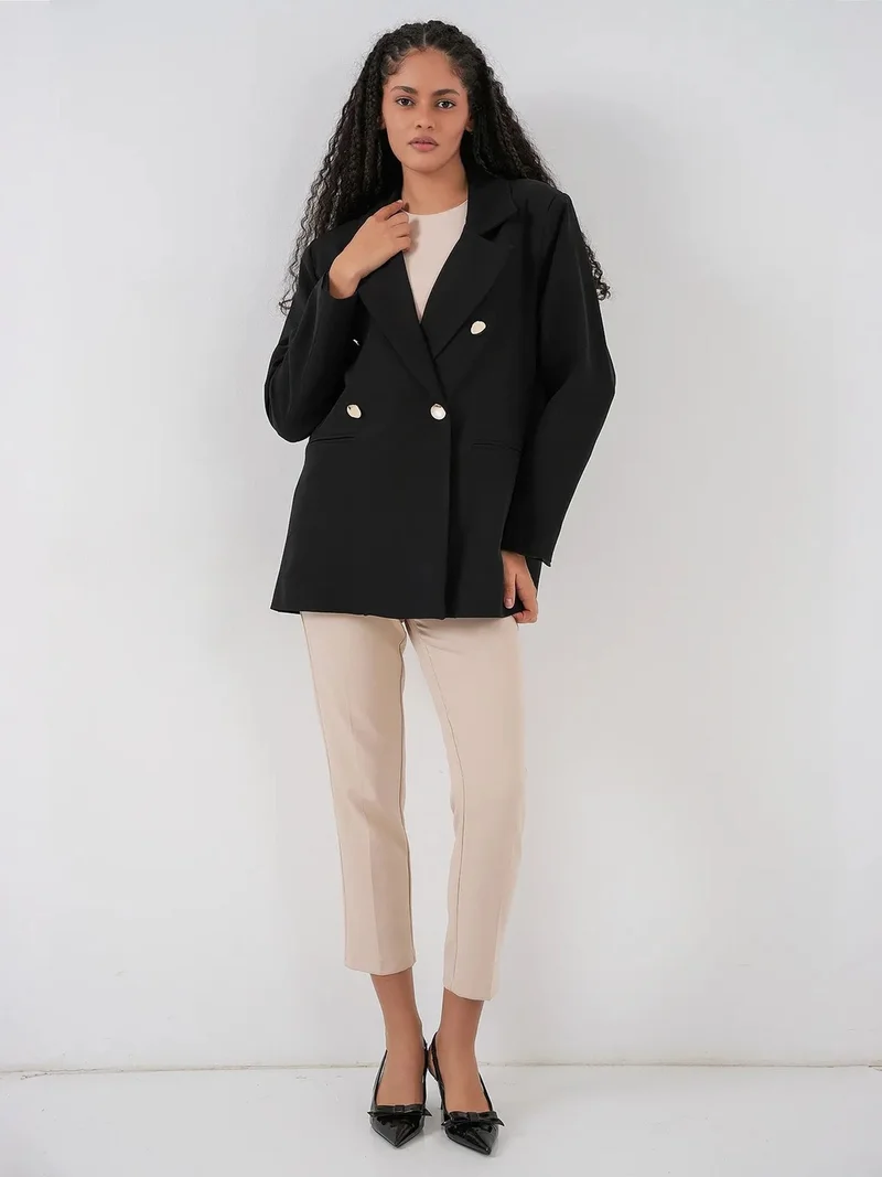 Big Dart Black BDART Double Button Classic Blazer for Women | Best Price UAE