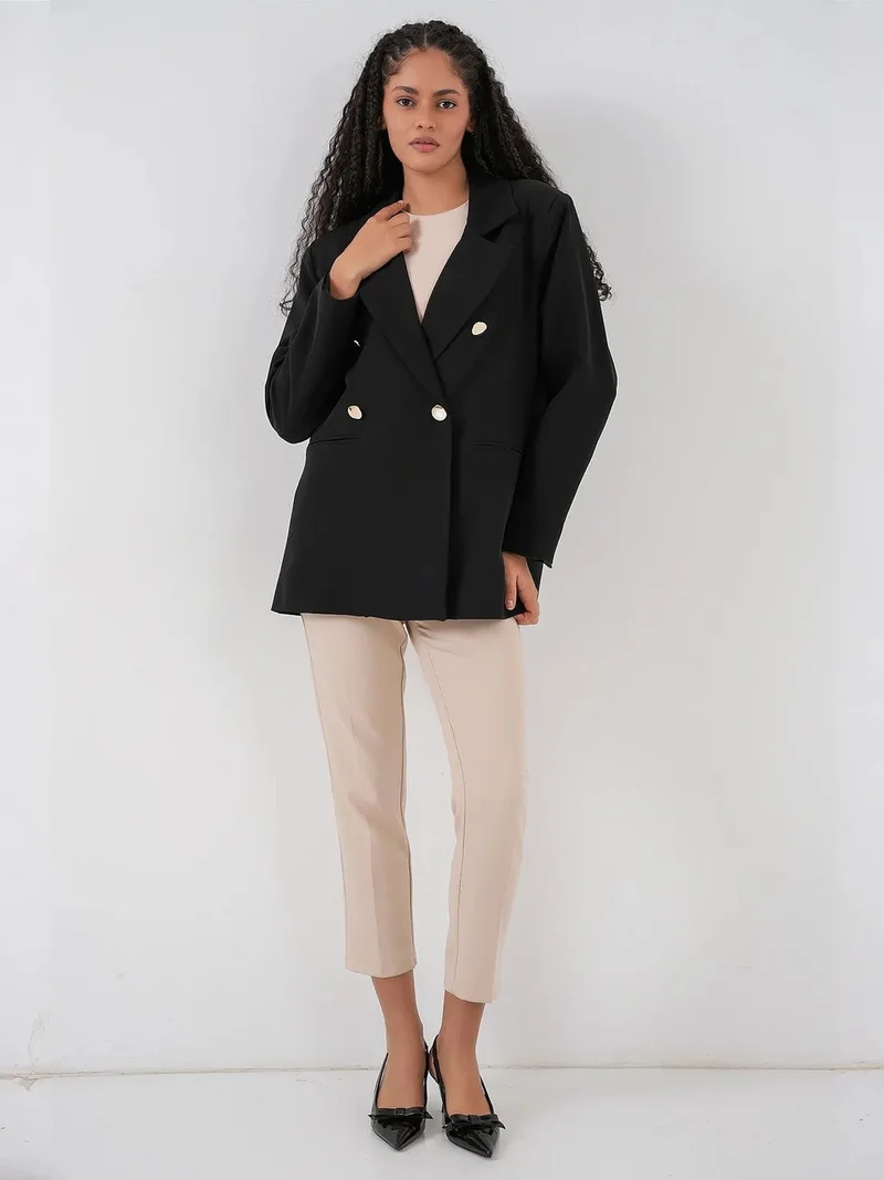 Big Dart Black BDART Double Button Classic Blazer for Women | Best Price UAE