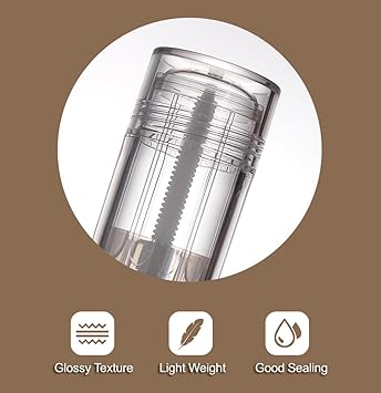 Happyupcity عبوات مزيل العرق البلاستيكية الشفافة الفارغة 2PCS سعة 75ML 2.5oz مع قاعدة دوارة - Image 4