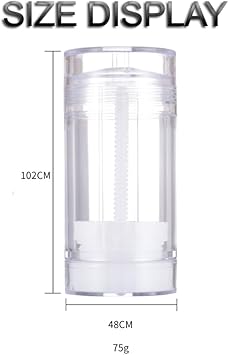 Happyupcity عبوات مزيل العرق البلاستيكية الشفافة الفارغة 2PCS سعة 75ML 2.5oz مع قاعدة دوارة - Image 2