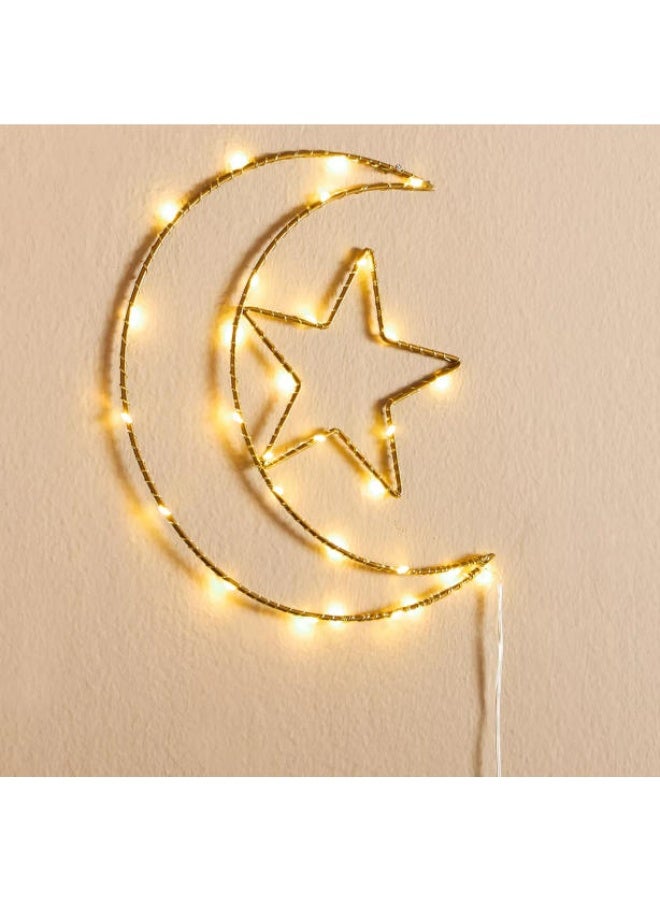 LINGWEI Ramadan Kareem LED Moon Night Light – Eid Mubarak Iron Art Table Lamp Ornament, Islamic Desktop Decoration - Image 2