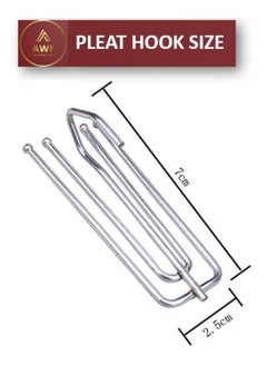 AL WADI FURNITURE Set of 100 Pcs Stainless Steel Solid Curtain Pinch Pleat Hooks Windows Treatment 4 Prongs Pinch Pleat Drapes for grommet curtains, pleated curtains, tab-top curtains and track curtains - 7L x 2.5W cm  - Image 2
