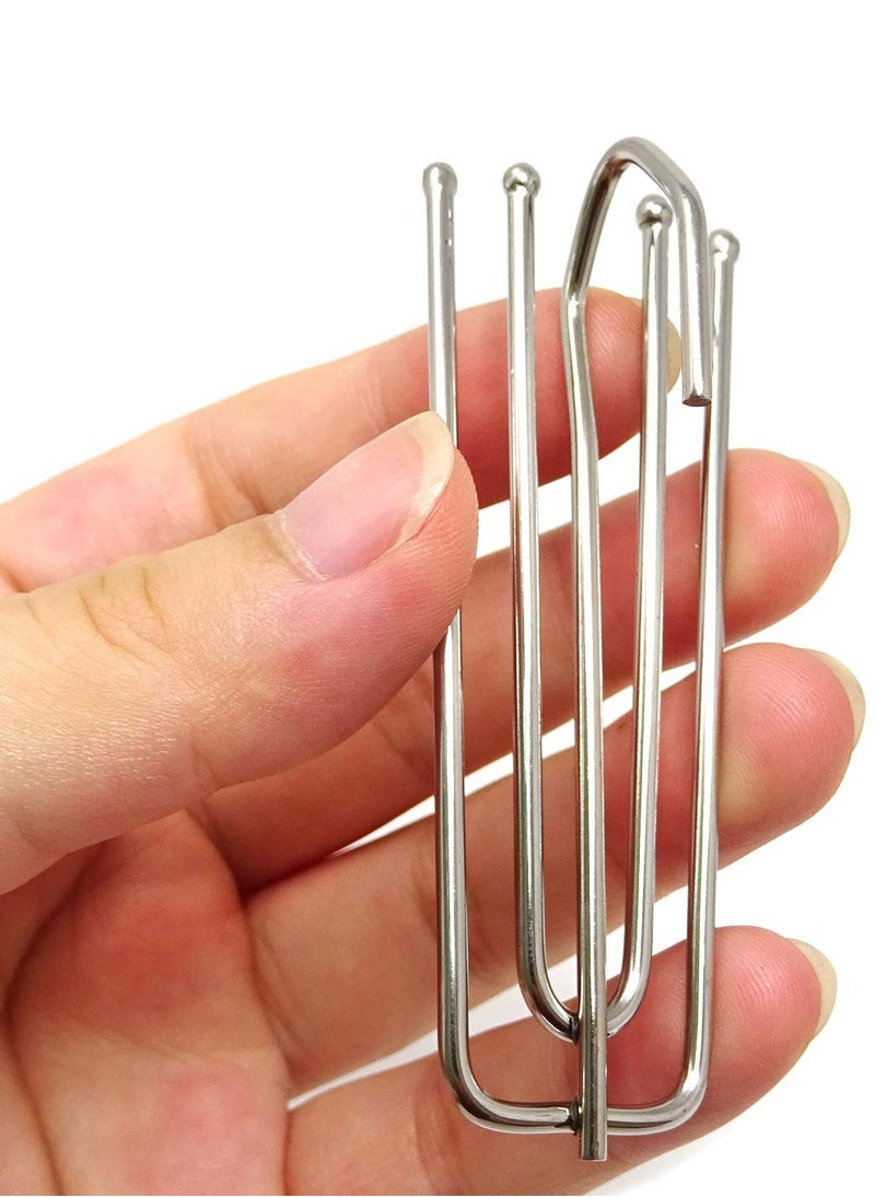 AL WADI FURNITURE Set of 100 Pcs Stainless Steel Solid Curtain Pinch Pleat Hooks Windows Treatment 4 Prongs Pinch Pleat Drapes for grommet curtains, pleated curtains, tab-top curtains and track curtains - 7L x 2.5W cm  - Image 4