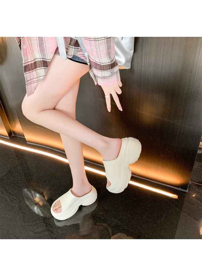 St&Sat Instant Height Boost 7.5cm】new Thick Sole Beach Sandals For Women, One-strap Flip Flops, Summer Outdoor Slippers For Women - Image 3
