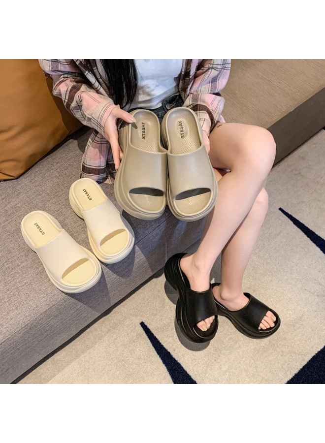 St&Sat Instant Height Boost 7.5cm】new Thick Sole Beach Sandals For Women, One-strap Flip Flops, Summer Outdoor Slippers For Women - Image 5
