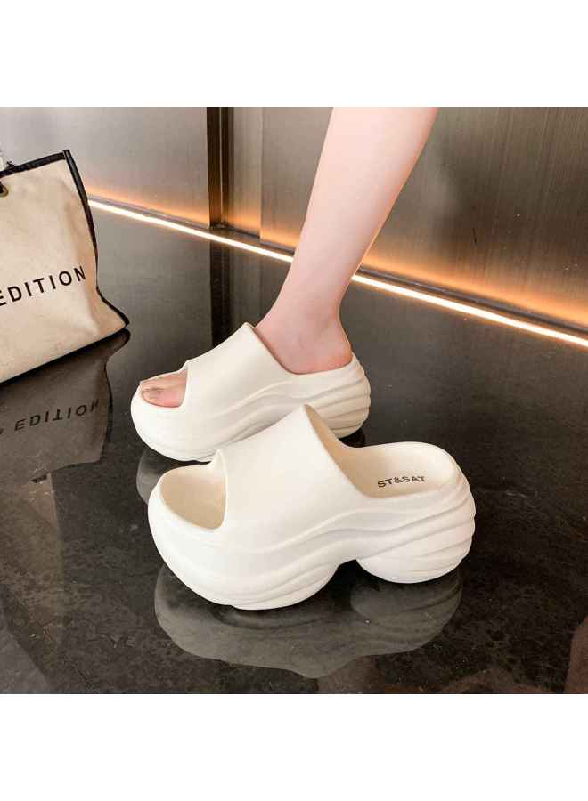 St&Sat Instant Height Boost 7.5cm】new Thick Sole Beach Sandals For Women, One-strap Flip Flops, Summer Outdoor Slippers For Women - Image 4