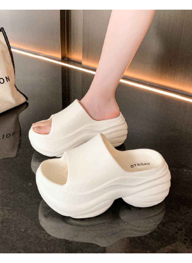 St&Sat Instant Height Boost 7.5cm】new Thick Sole Beach Sandals For Women, One-strap Flip Flops, Summer Outdoor Slippers For Women - Image 1