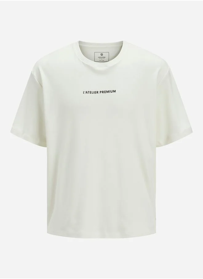 جاك اند جونز Slogan Print Round Neck T-Shirt