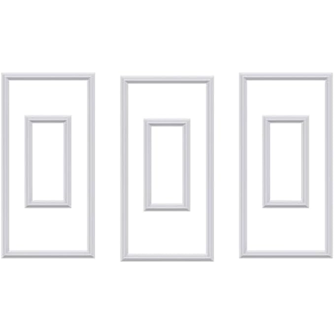 3 PCS PREMADE WAINSCOTING PANELS，ACCENT WALL PANELS FOR INTERIOR WALL DECOR,ALL EDGES PRECUT, FACTORY PRIMED WALL MOLDING PIECES (12 X 24 + 6 X 12IN) - Image 1