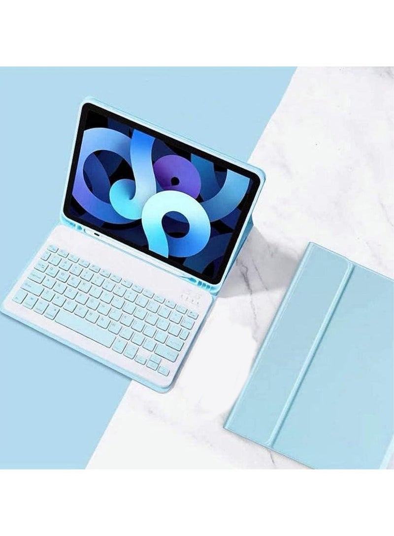 Arabic and English Keyboard Case for iPad Air 5th Gen (2022) / 4th (2020)10.9 Inch, Detachable Wireless Pencil Holder Slim Leather Smart Cover - Image 2