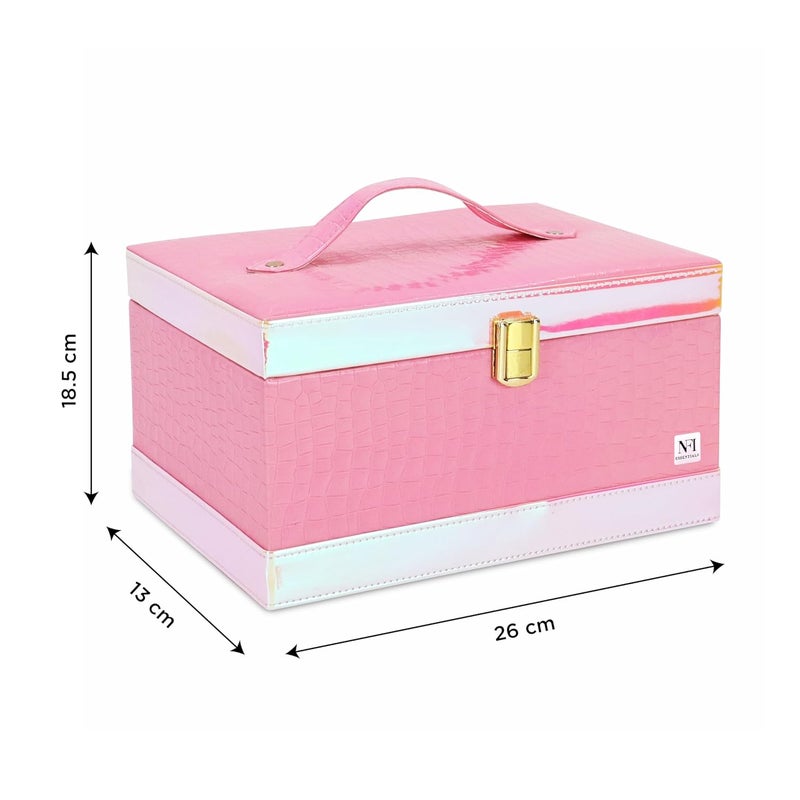 NFI essentials Makeup Organizer Box Makeup Vanity Box Cosmetic Box for Women Bridal Makeup Storage Box Jewelry Box Makeup Kit Box - Image 4
