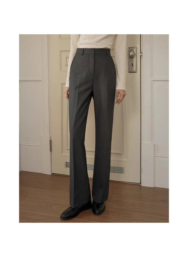 Flared Pants Rigid Pants Women's 2025 Spring And Autumn New Thin High Waist OL Commuter Vocational Work Micro-Laxi Pants
