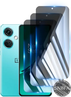 SNBFA 3 PCS OnePlus Nord CE3 Lite 5G Privacy Screen Protector，28° Privacy Protector Support Fingerprint Unlock ,9H Tempered Glass Film Easy Installation Anti-Scratch Film  - Image 1