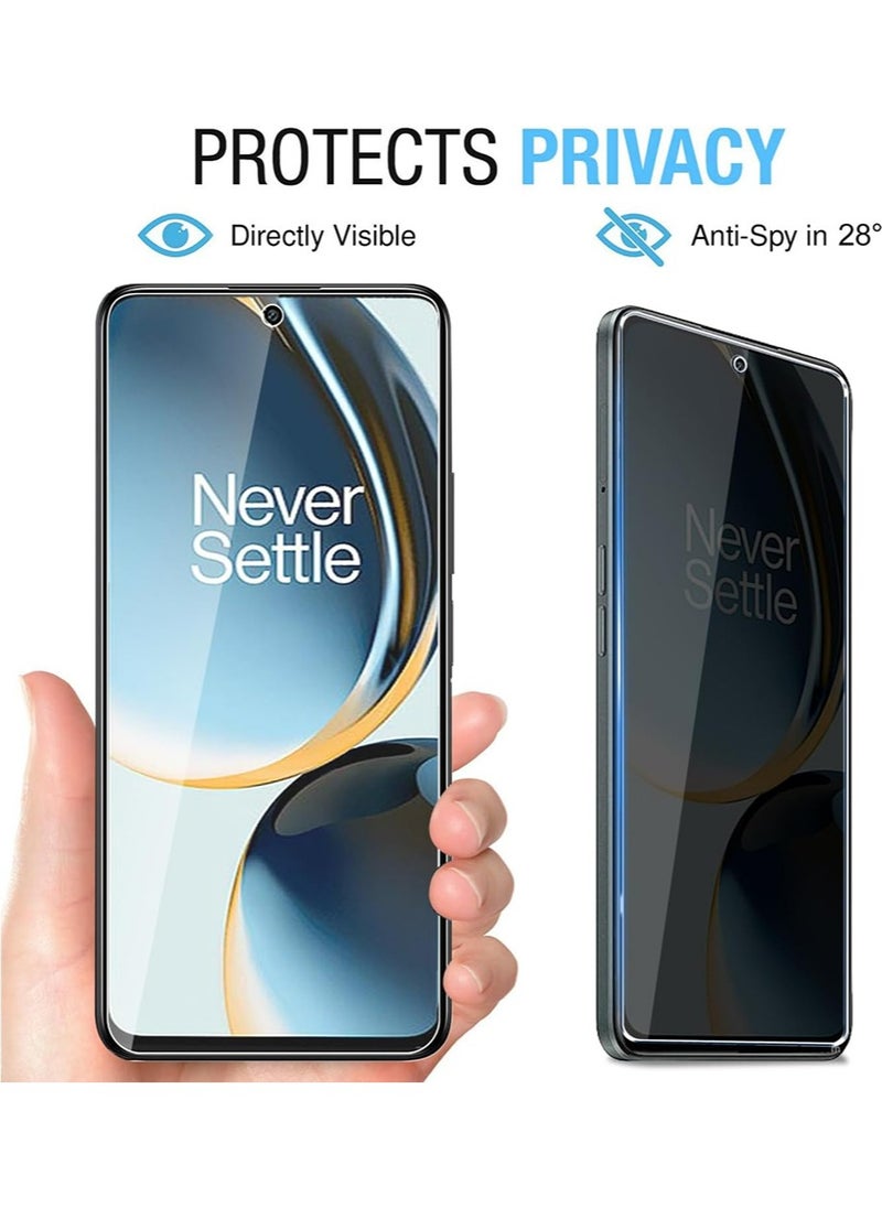 SNBFA 3 PCS OnePlus Nord CE3 Lite 5G Privacy Screen Protector，28° Privacy Protector Support Fingerprint Unlock ,9H Tempered Glass Film Easy Installation Anti-Scratch Film  - Image 2