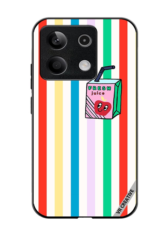 VR CREATIVE Protective Case Cover For Xiaomi Poco X6 Summer Stripe Fresh Juice Apple Fruit Design Multicolour - Image 1